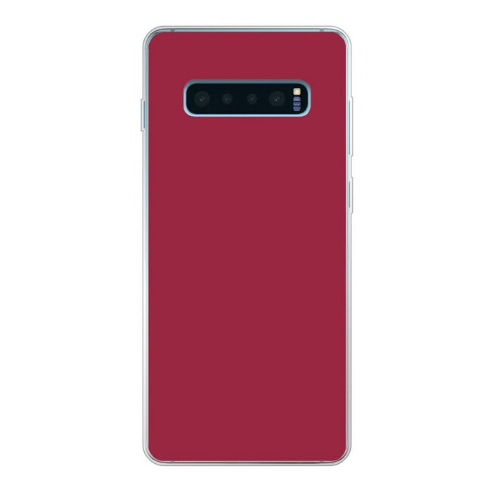 MuchoWow Handyhülle Braun - Rot - Gemustert Phone Case Handyhülle Samsung Galaxy S10+ Silikon Schutzhülle