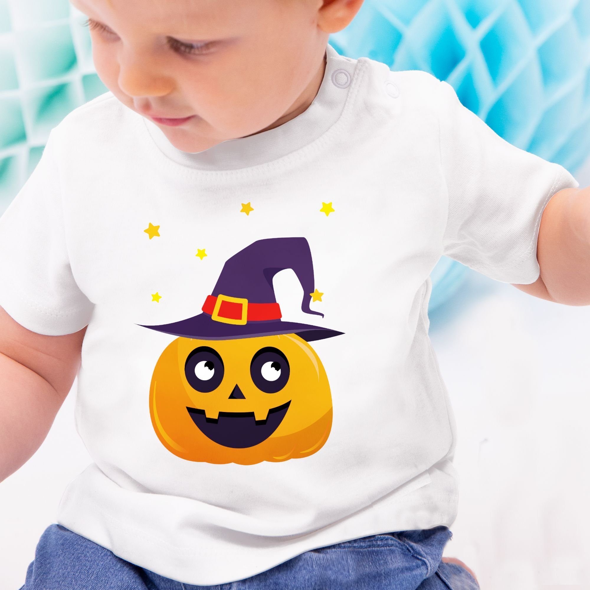 Pumpkin Halloween Shirtracer Kostüme Niedlich Weiß Baby Kürbis für 1 T-Shirt Süßer