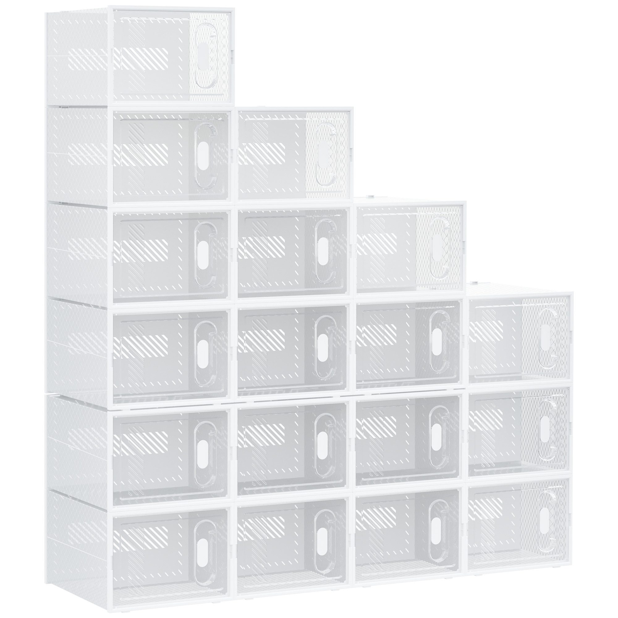 HOMCOM Schuhregal Schuhboxen, Schuh-Organizer mit magnetischen günstig online kaufen