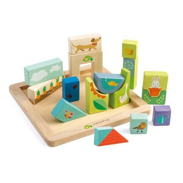 Tender Leaf Toys Puzzle Holzpuzzle Garten 16 Teile Stapelsteine Bauklötze, 16 Puzzleteile