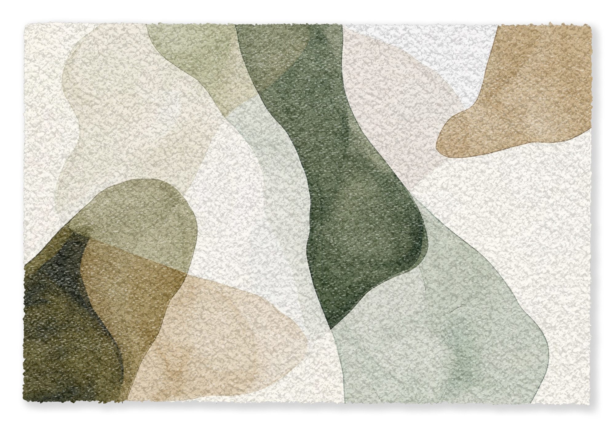 MuchoWow Fußmatte Japandi - Abstrakt - Grün, Rechteckig, innen Schmutzfangmatte, Tür, Schmutzfänger Flur, Teppich, 60x40 cm