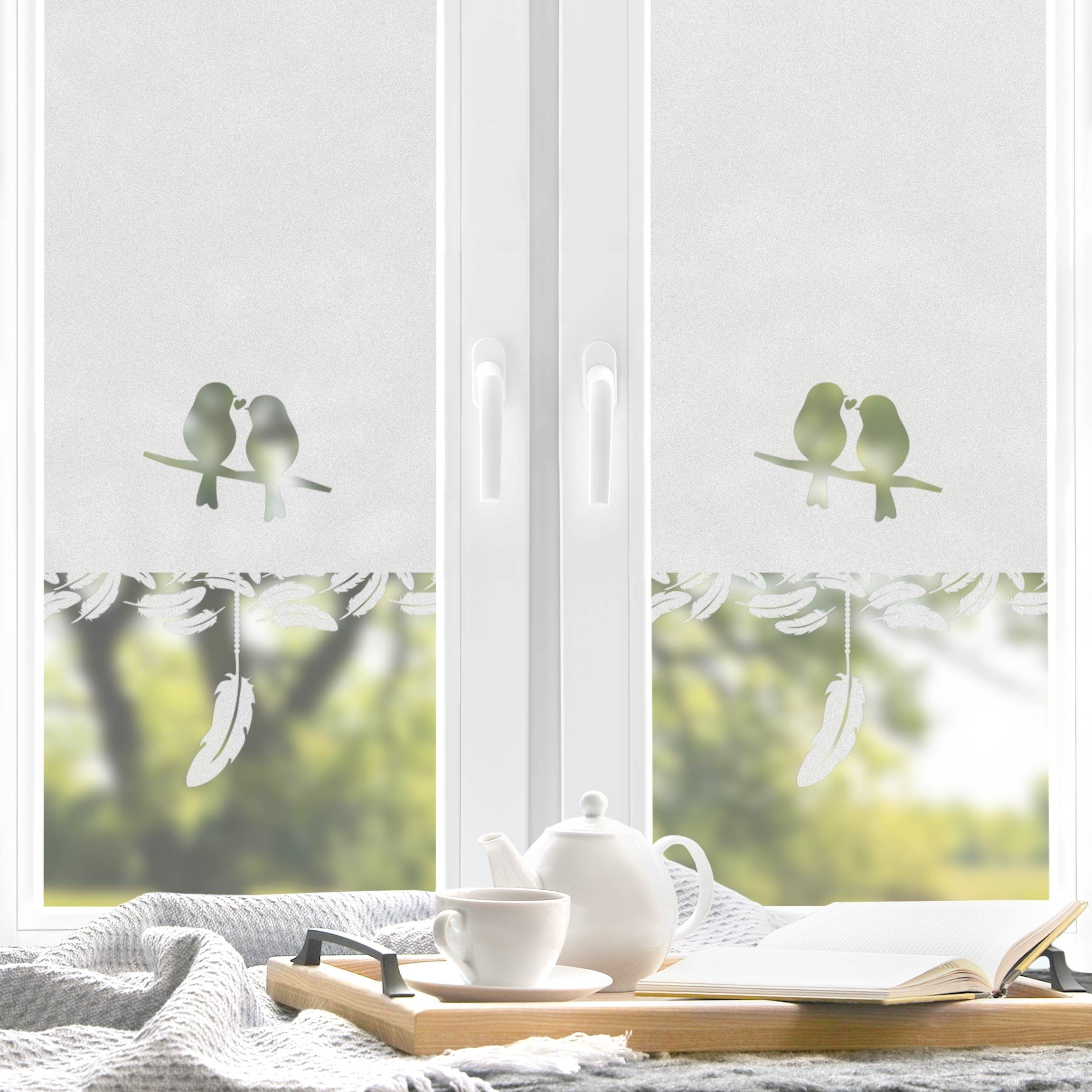 Randaco Sichtschutzfolie Bad Fenster Blickdicht Selbstklebend 3D