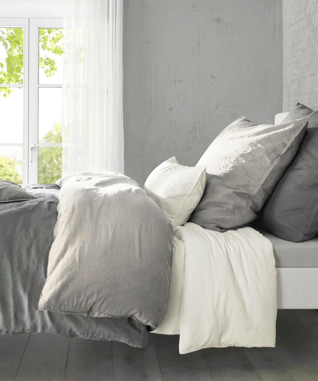 fleuresse Bettwäsche Provence in Gr. 135x200, 155x220 oder 200x200 cm, Halbleinen, 2 teilig, Halbleinen, 50% Baumwolle, 50% Leinen, Gr. 135x200, 155x220, 200x200cm