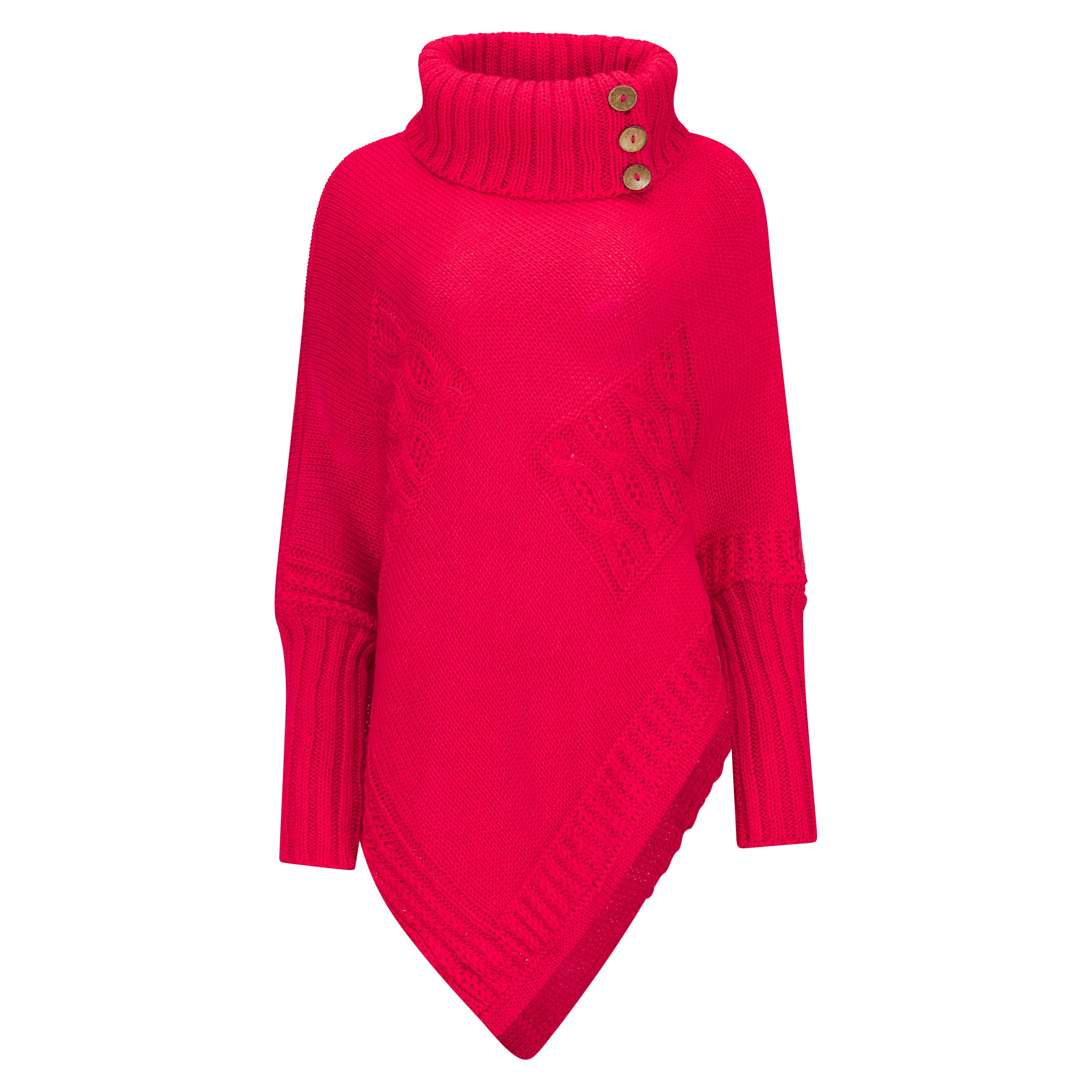 Mississhop Strickponcho Poncho Strick Sweatshirt Pullover Umhang Überwurf günstig online kaufen