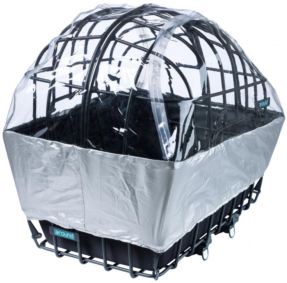 Pieper Fahrradkorb Pieper Luna Regenhaube für Vorderrad-Tierkorb silber/transparent