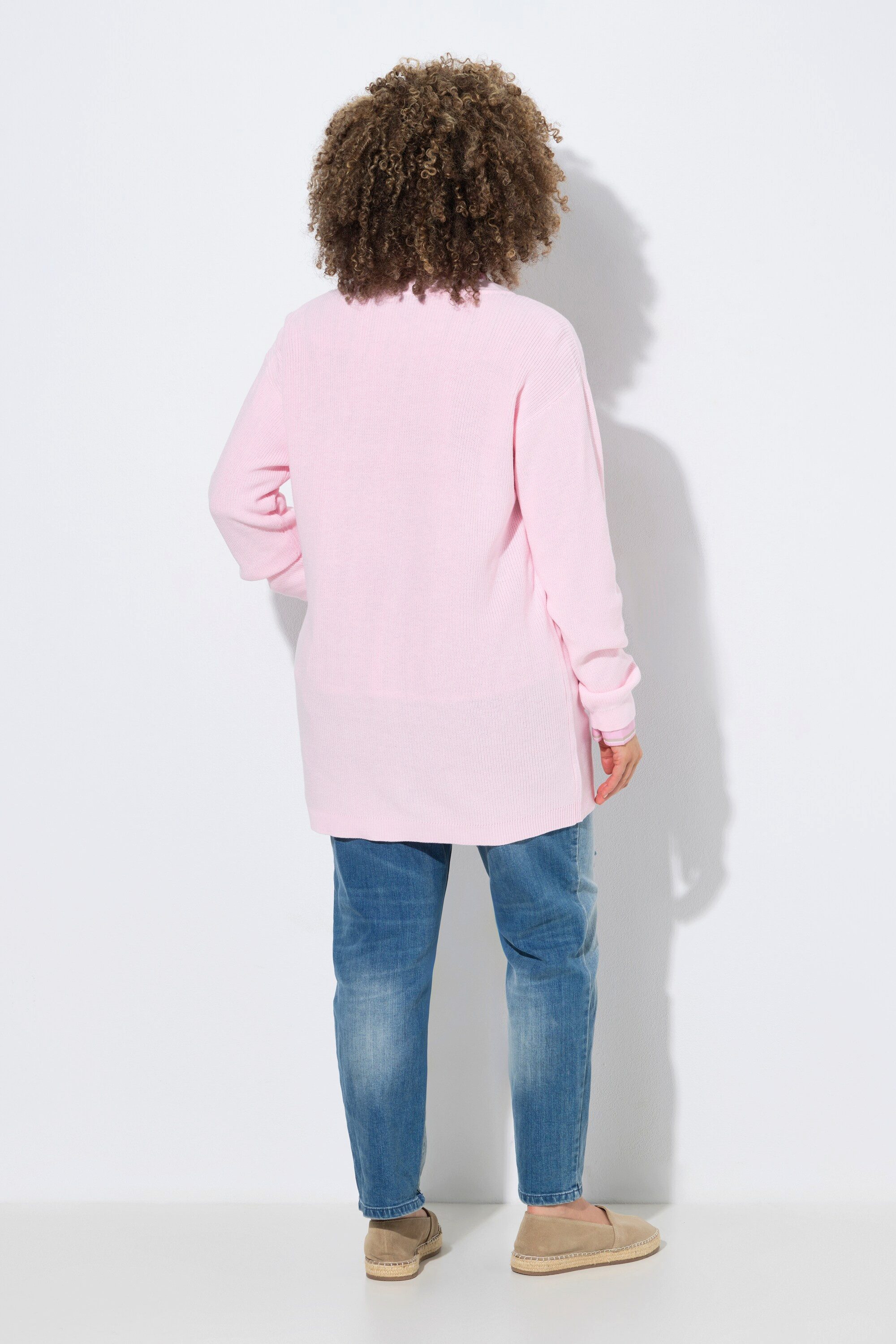 Ulla Popken Cardigan Strickjacke Rippstrick offene Form Langarm