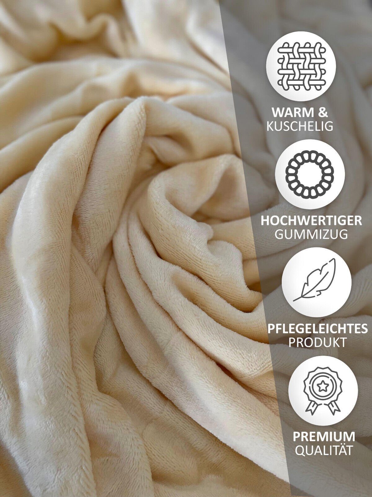 One Home Spannbettlaken Winter Cashmere Touch, Fleece, Gummizug: rundum, (1 Stück), flauschig warmes Teddy Plüsch
