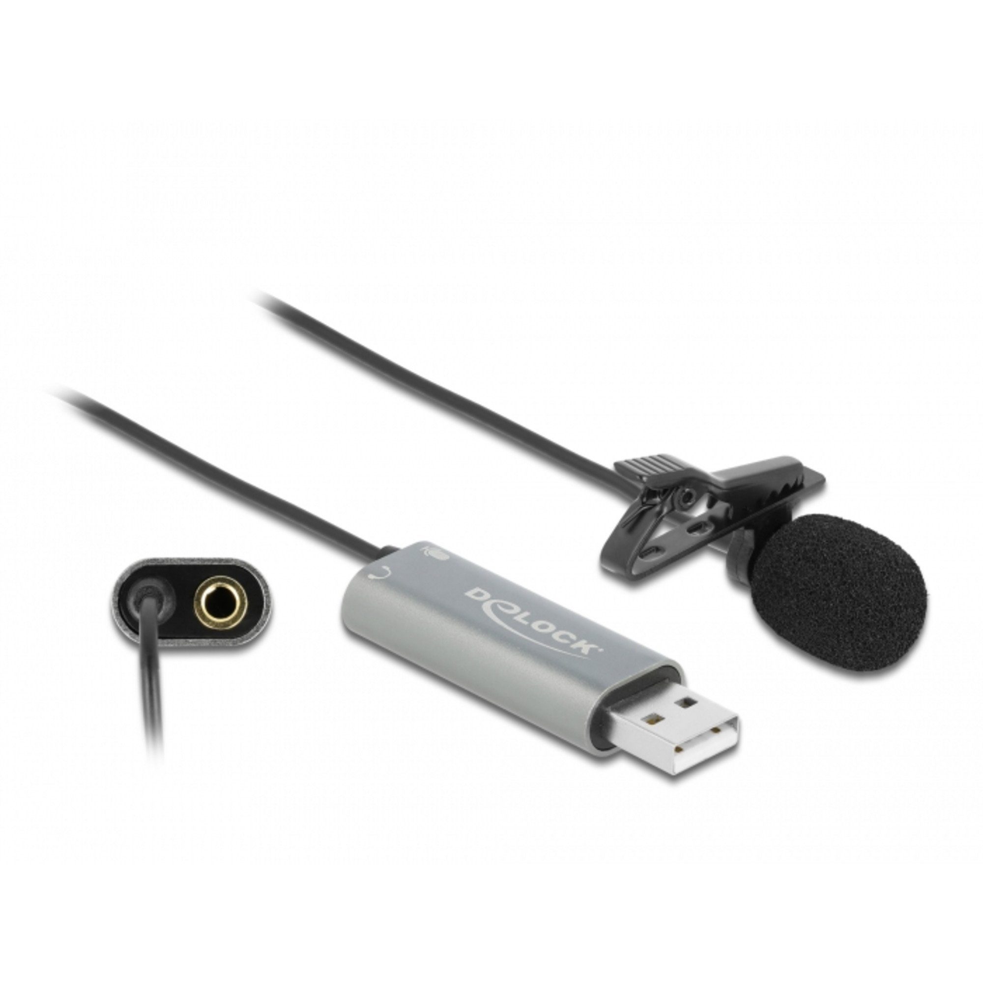 Delock DeLOCK Krawatten USB (Klinke) Mikrofon, Gaming-Headset