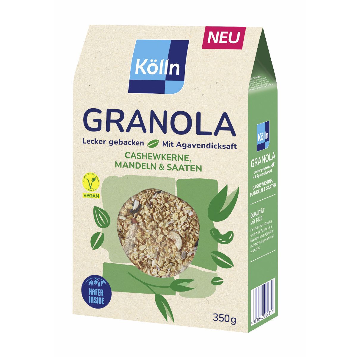 Kölln Cerealien, Kölln Granola knusprige Haferflocken Cashewkerne Mandeln Saaten 350g