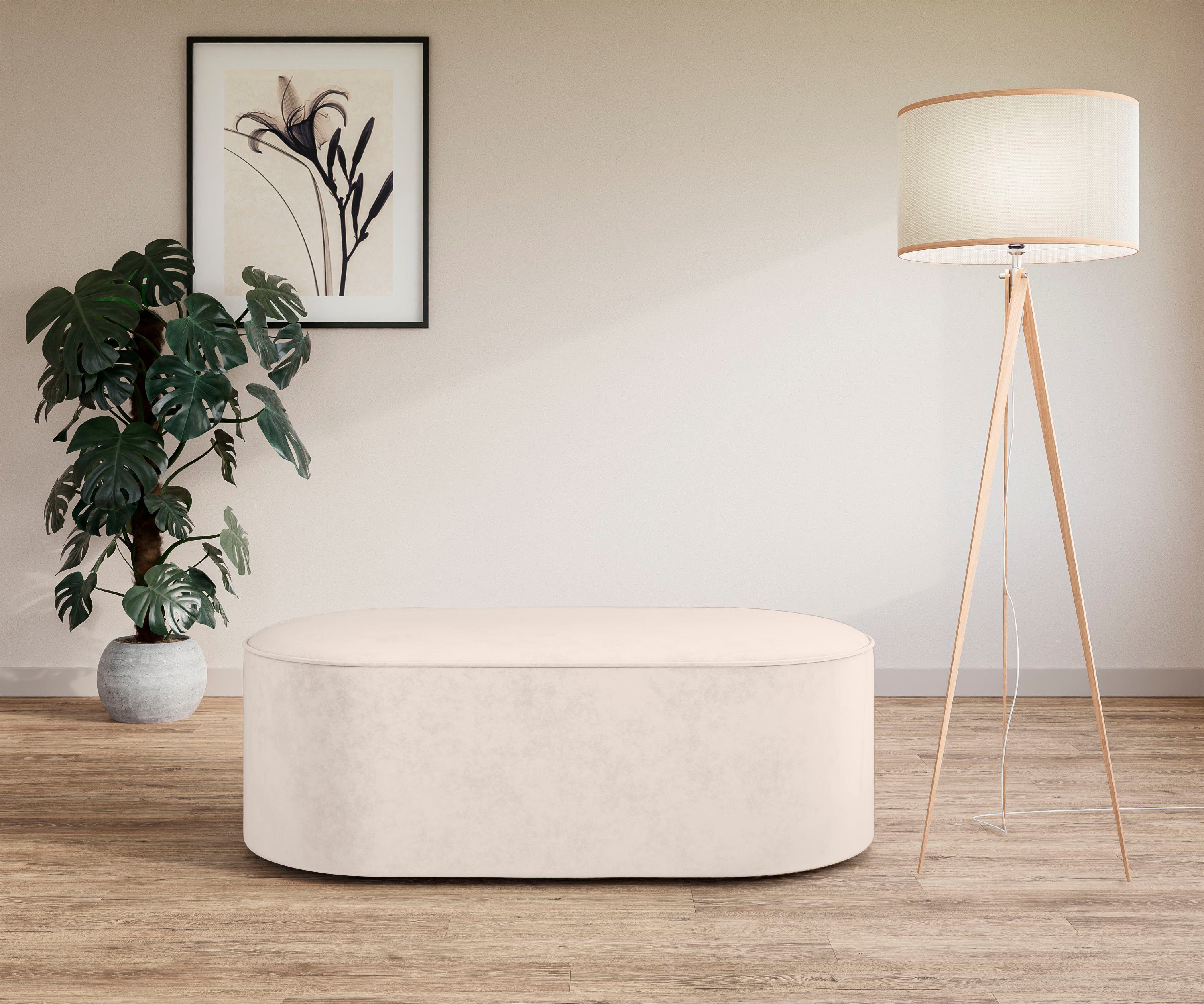 OTTO home Polsterhocker "EIVIND Sitzhocker, Maße: B/T/H: 142/70/48 cm" auch günstig online kaufen