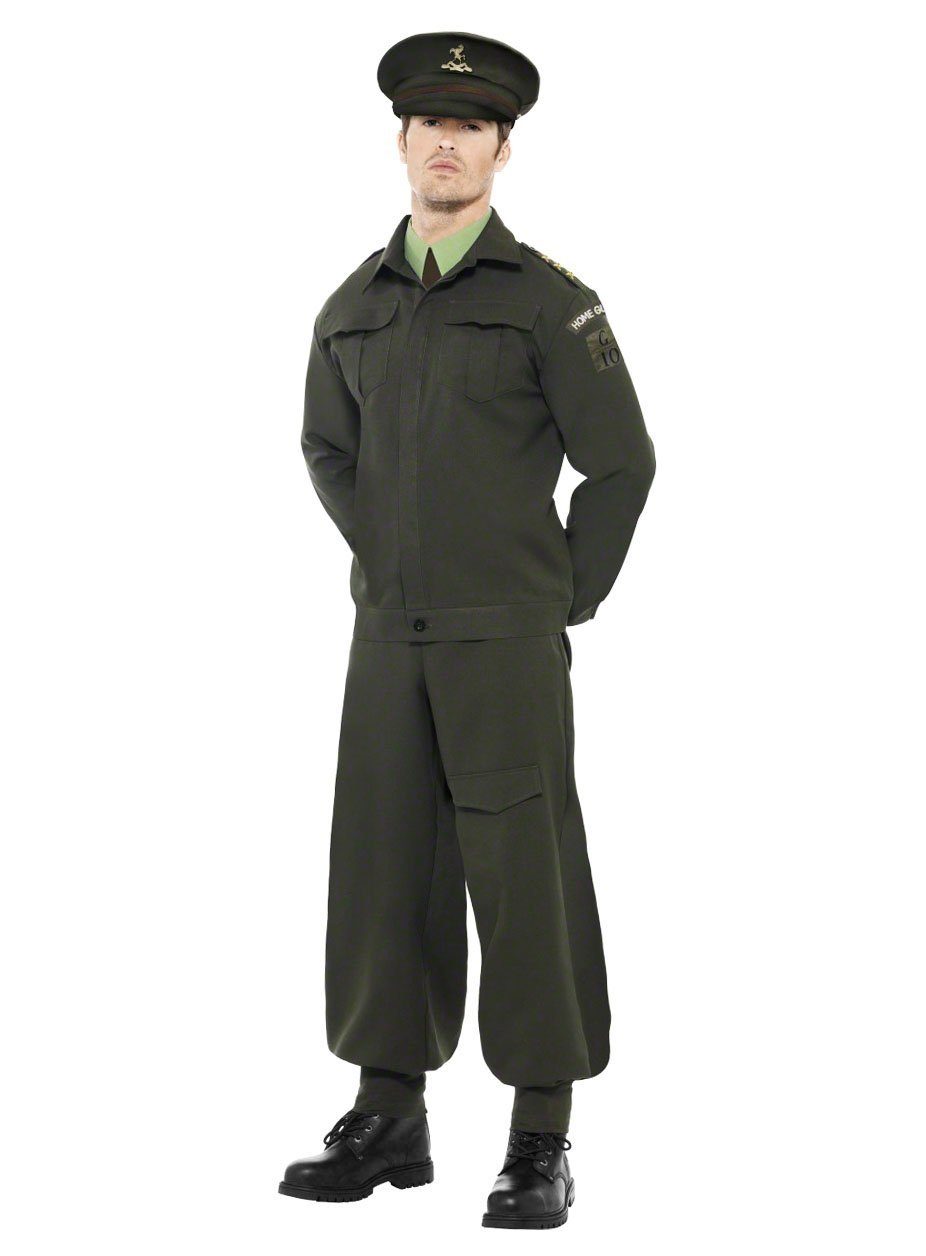 Smiffys Kostüm Britische Home Guard Uniform, Uniform-Kostüm für Heimatfetenschutz und Auslandspartyeinsatz