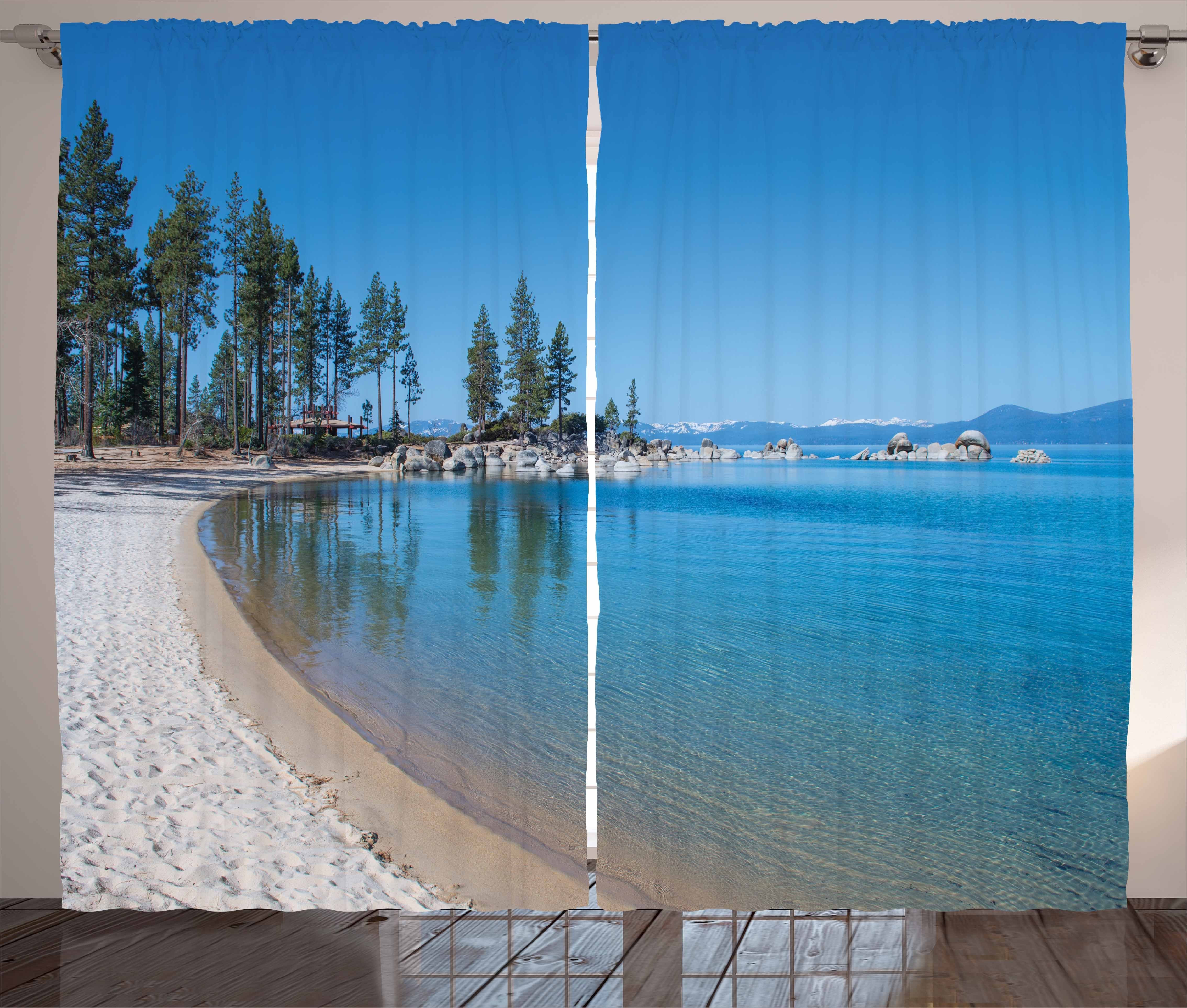 Schlaufen mit Vorhang Gardine Tahoe und Lake Clear Haken, Shore Lake und Abakuhaus, Schlafzimmer Kräuselband