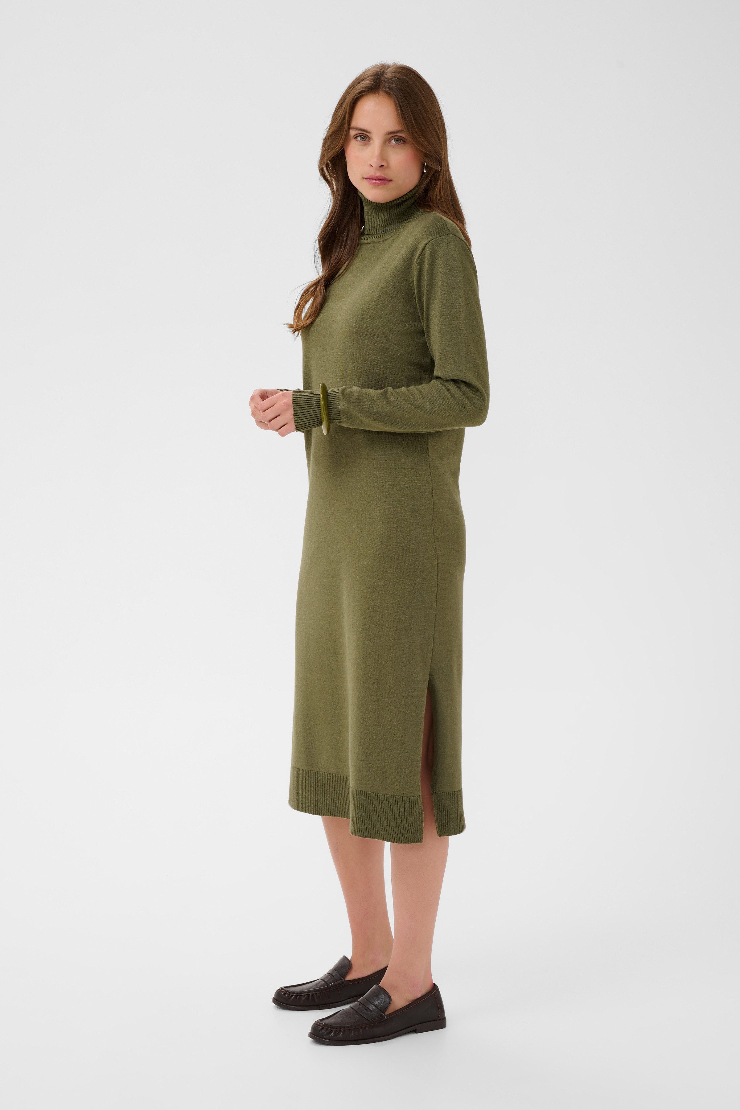 Saint Tropez Strickkleid MilaSZ Roll Neck Long Dress Viskosemischung, Casual fit