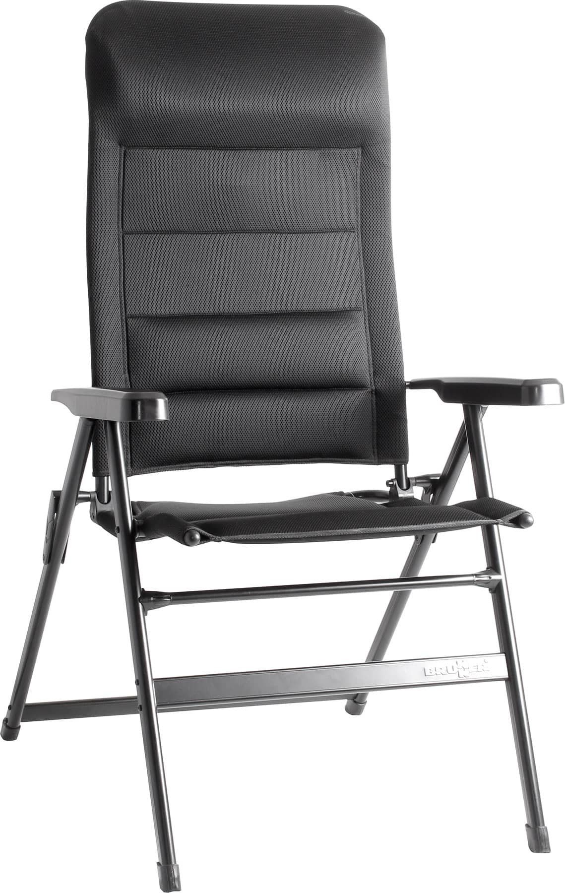 BRUNNER Campingstuhl Aravel 3D L, Gartenstuhl, 7-fach verstellbar, schwarz