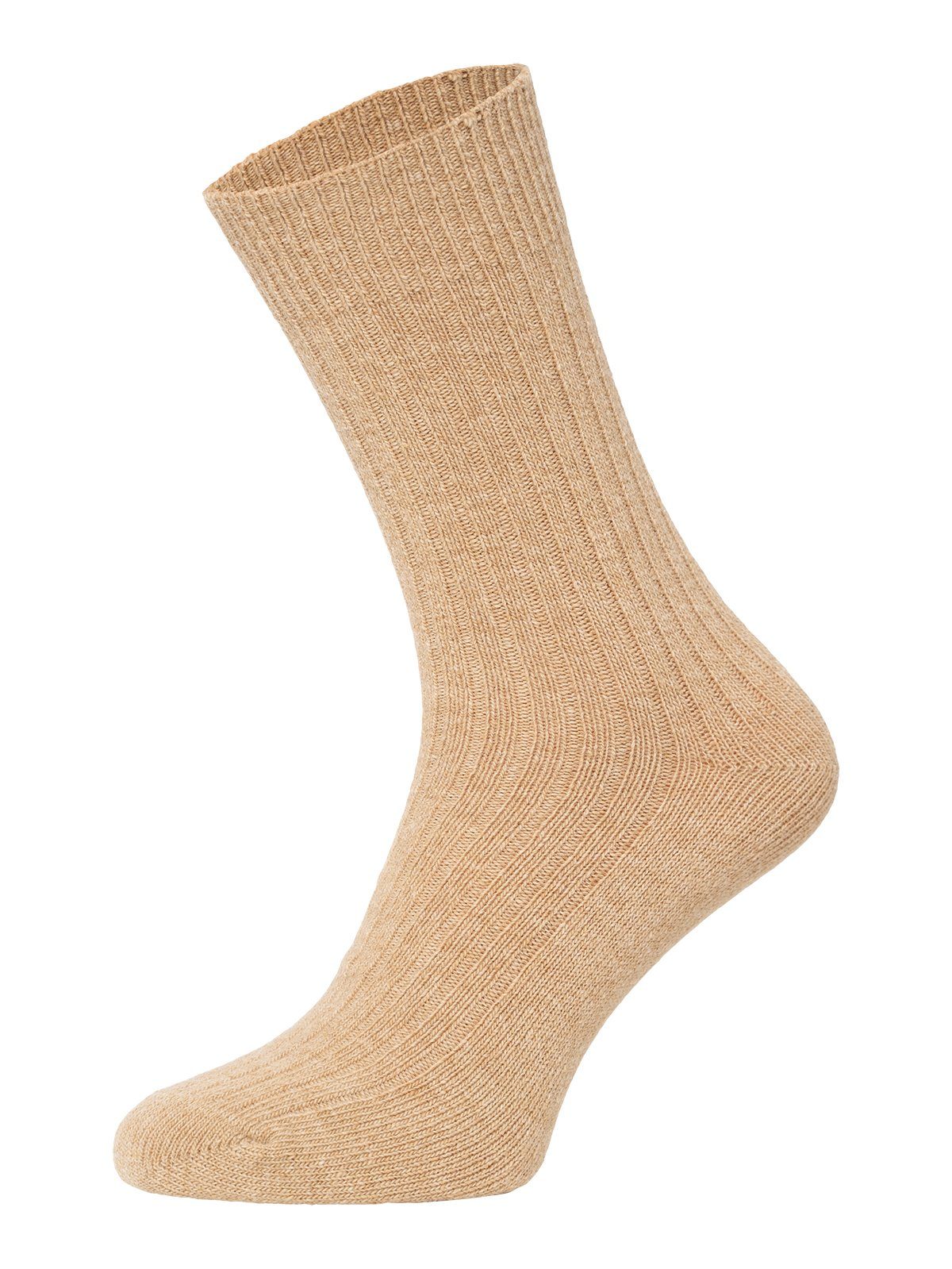 HomeOfSocks Socken Dünne Bunte Wollsocken mit 72% Wollanteil Hochwertige Uni Wollsocken Dünn Bunt Druckarm Hellbraun