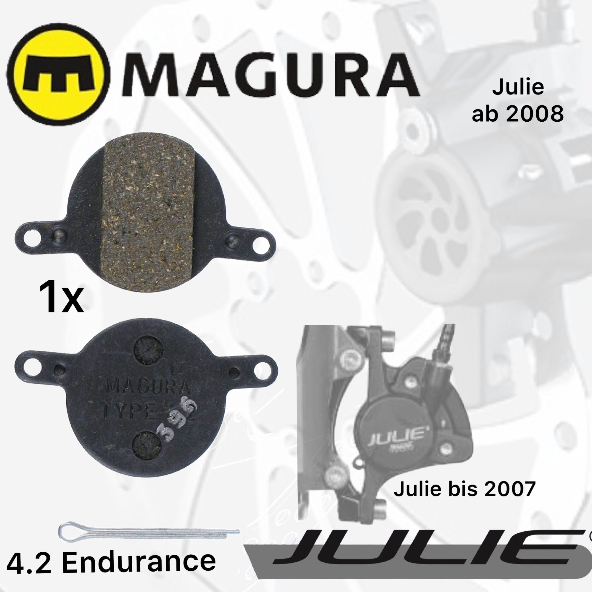 Magura Scheibenbremse Magura Bremsbeläge Niederdruck Endurance Disc Julie 4.2 Scheibenbremse