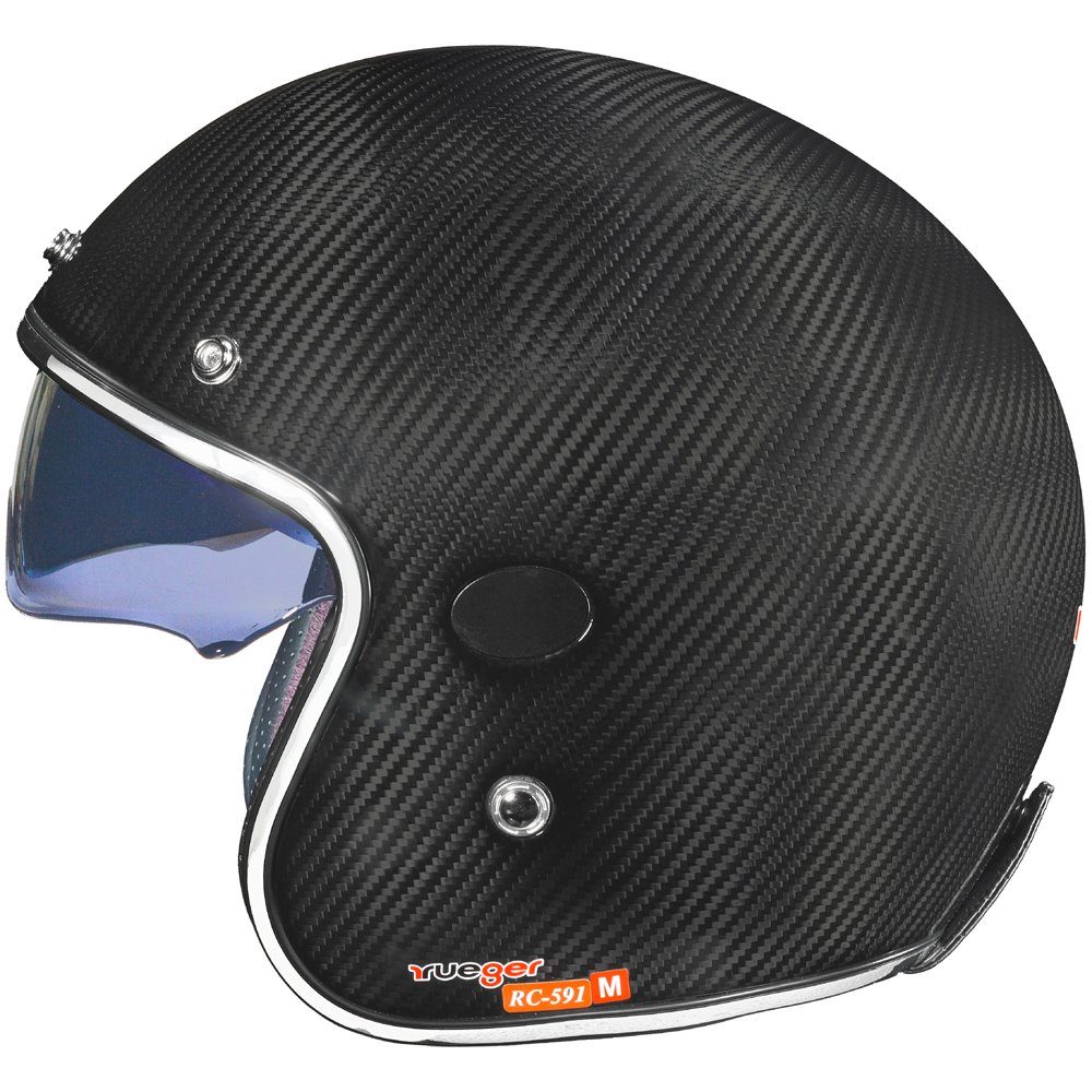rueger-helmets Motorradhelm RC-591 Carbon Jethelm Motorradhelm Chopper Café Racer Sonnenvisier BobberRC-591 Carbon M – Bild 4 von 5