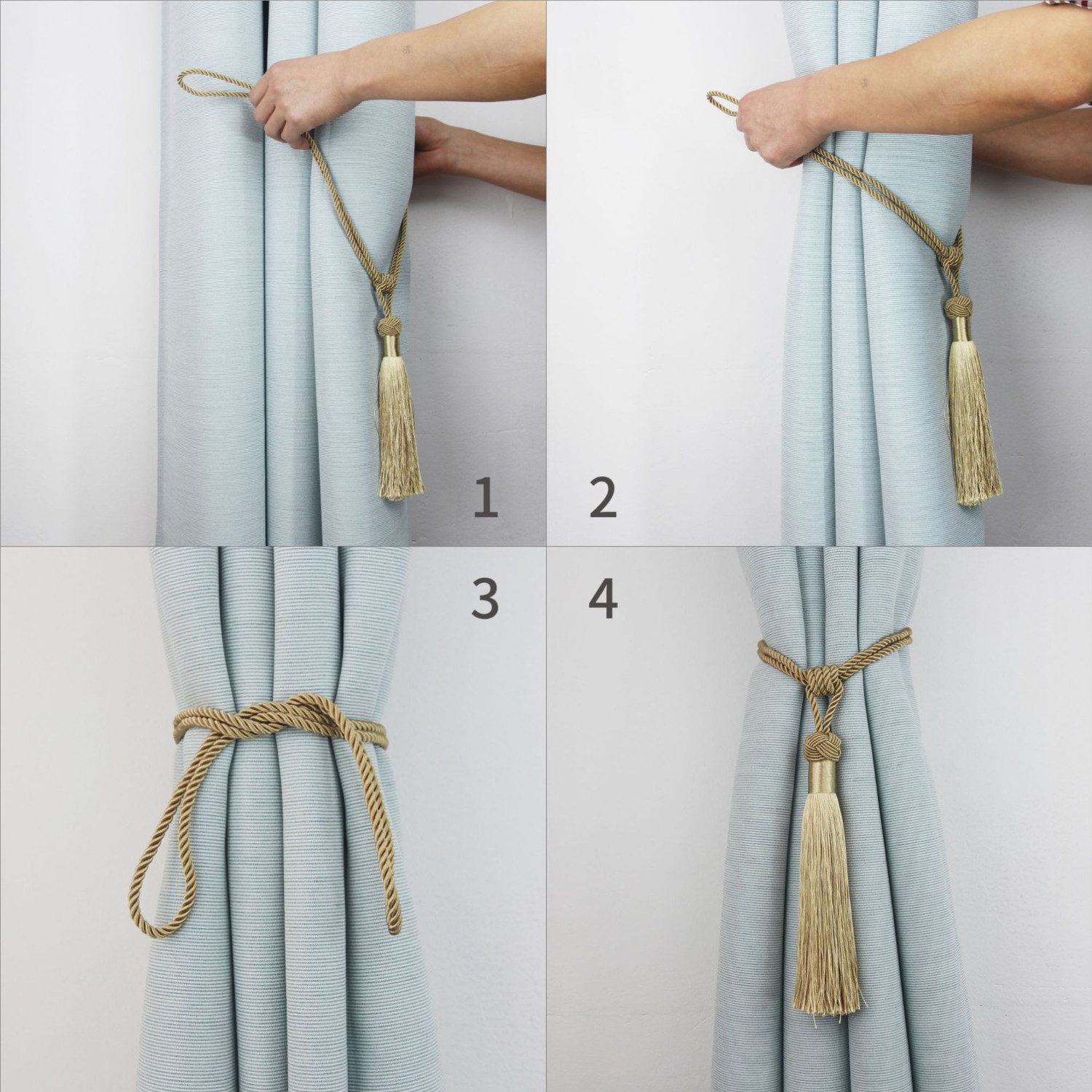 BYSURE Raffhalter, (2-tlg), Quaste Vorhang Raffhalter günstig online kaufen