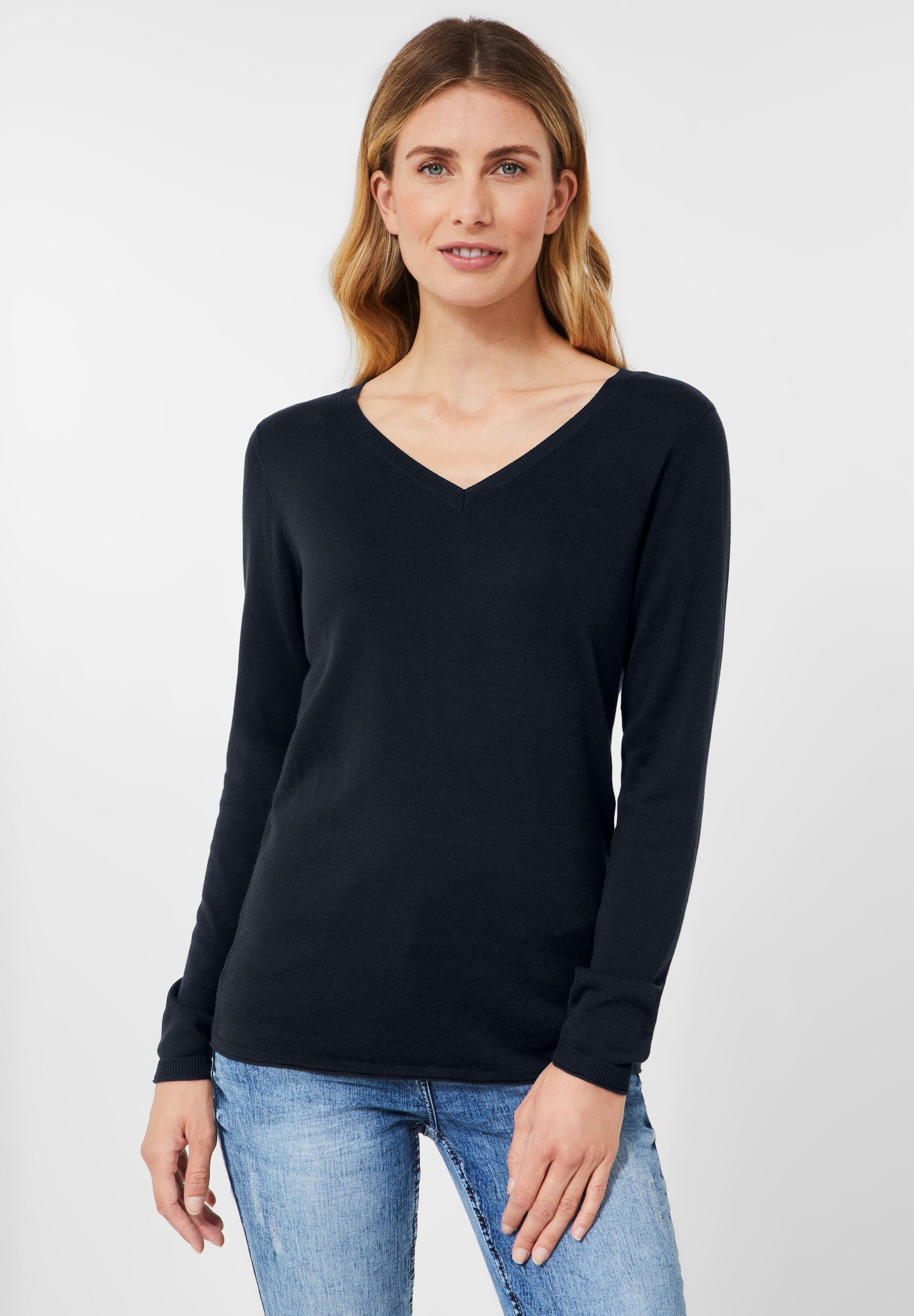 Cecil V-Ausschnitt-Pullover in Unifarbe online kaufen | OTTO