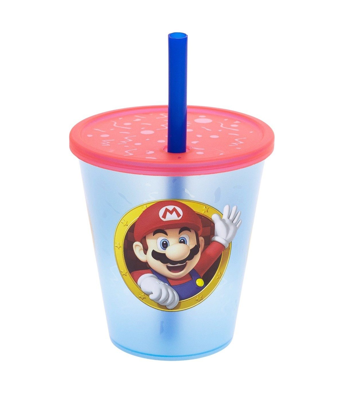 Super Mario Becher Kinder Becher Set 4 teilig 285 ml Becher mit Trinkhalm, 4-tlg.