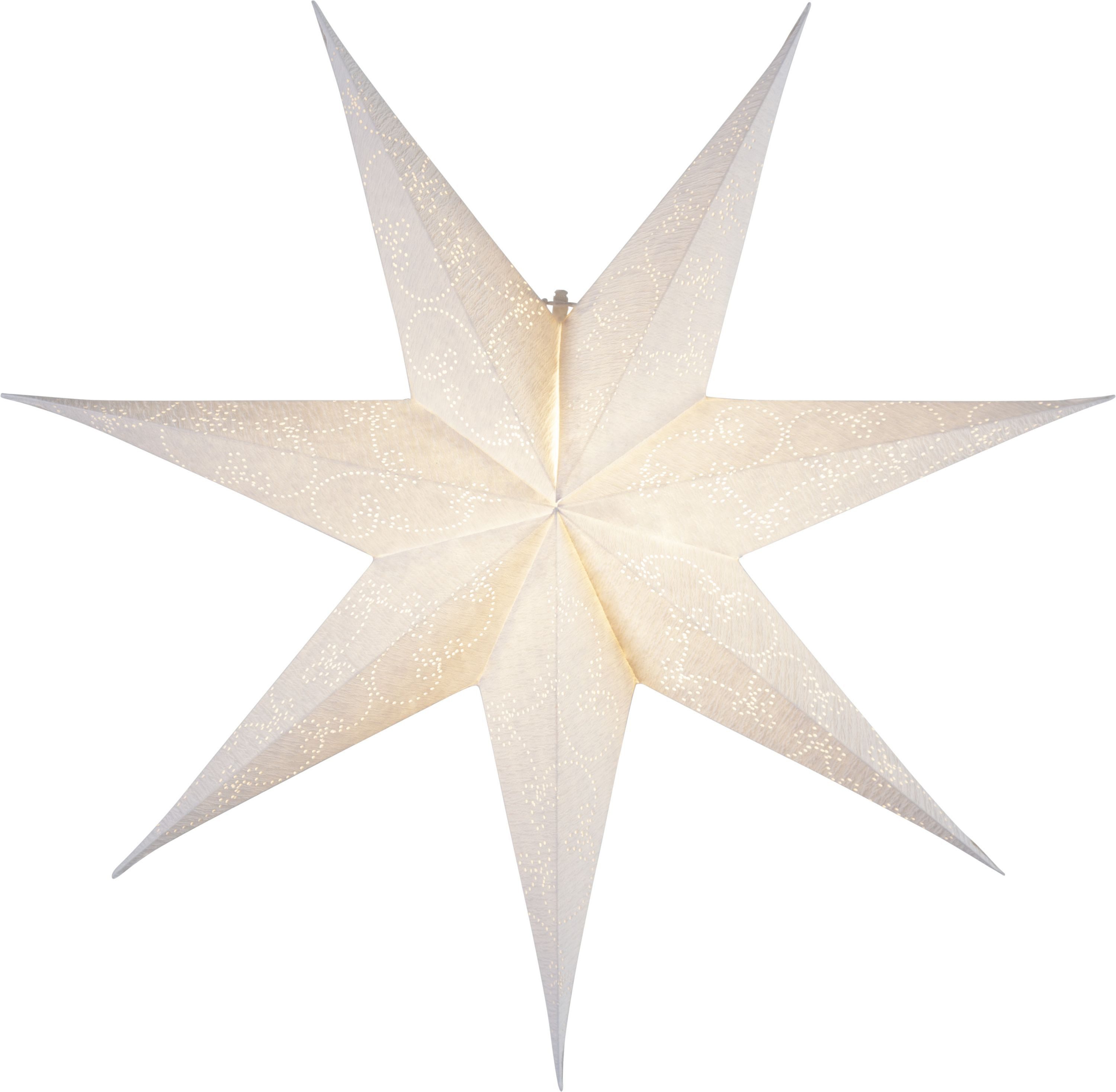 STAR TRADING Hängedekoration Star Papierstern Decorus 7 zackig Papier Weiß 1.5x6.3x 6.3cm