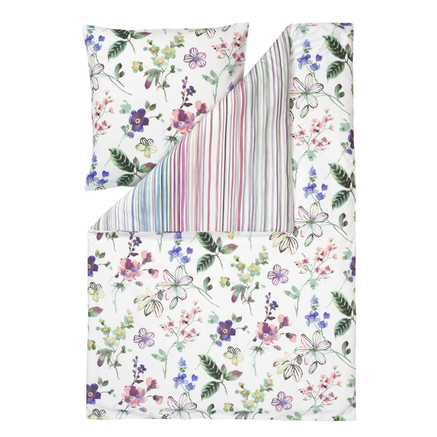 Estella Bettwäsche Lily 4747 985 Multicolor, Mako-Satin, 2 teilig, geblümt, günstig online kaufen