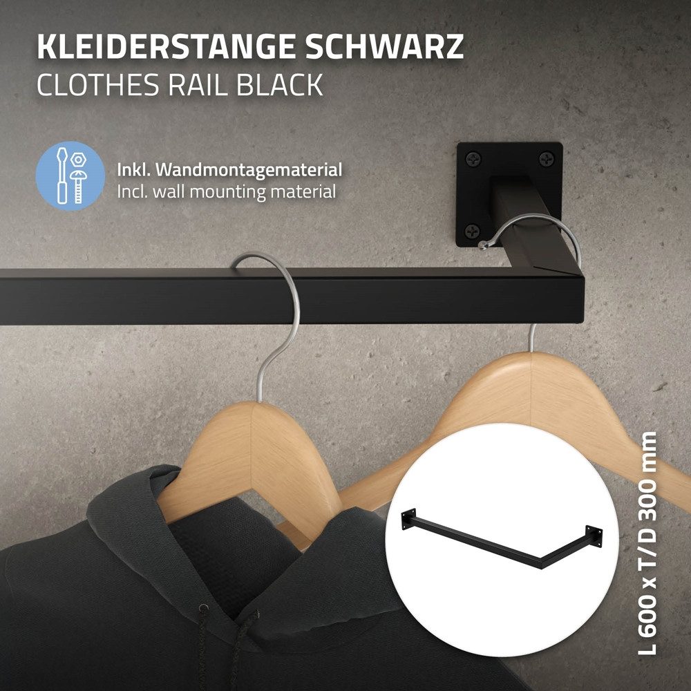 ML-DESIGN Kleiderstange Kleiderständer Übereck für die Wand aus Stahl rostf günstig online kaufen