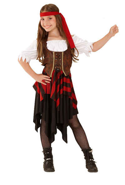 Karneval-Klamotten Piraten-Kostüm »Freibeuter Piratin Mädchen Piratenbraut«, Kinderkostüm Seeräuber Mädchen Pirat