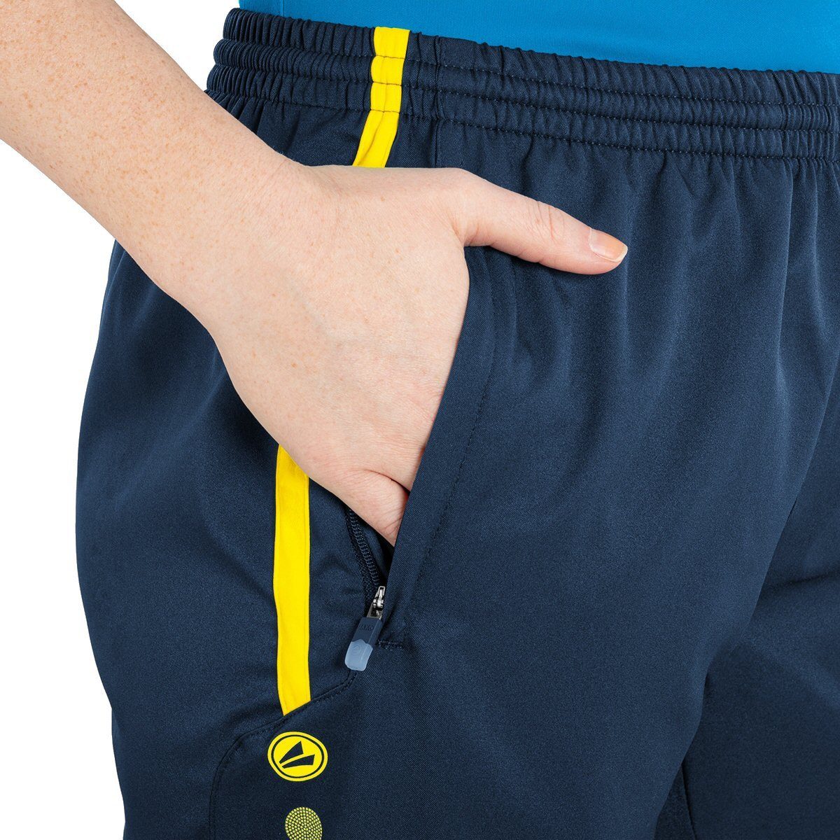 Jako Sporthose Short Competition 2.0 mit Reißverschluss kurz dunkelblau/neongelb