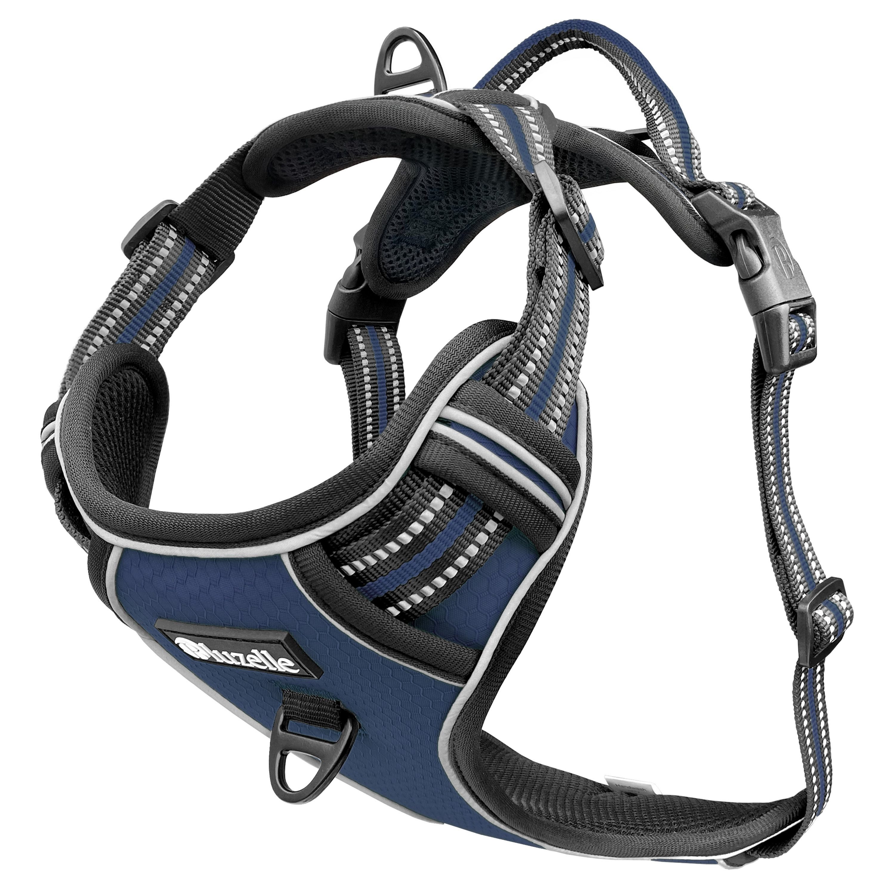 Bluzelle Hunde-Sicherheitsgeschirr Hundegeschirr mit Tasche / mittlere Hunde M / Anti-Zug Reflektierend, Polyester, Nylon, EVA Schaumstoff, Zugstopp Hundeweste Brustgeschirr mit Griff / Atmungsaktiv, Gepolstert