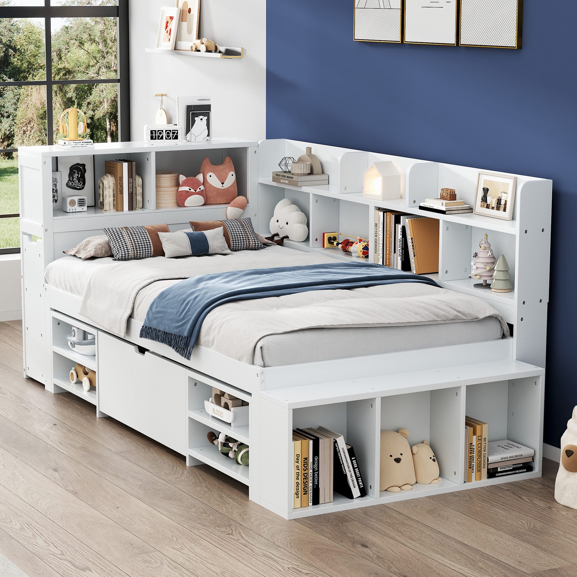 STILVORA Kinderbett Kinderbett 140/90×200cm multifunktionales Schlafsofa günstig online kaufen