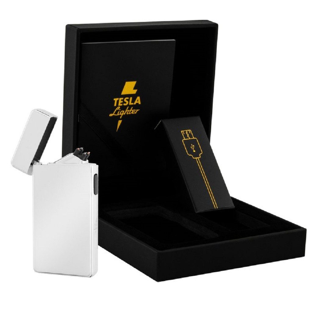 Soapbrothers Feuerzeuge Feuerzeug mit Lichtbogen elektrisch USB Ladekabel Geschenkverpackung (Geschenkverpackung, Feuerzeug und USB-Ladekabel, 1-St., Feuerzeug und USB-Ladedkabel), Elektro Feuerzeug Geschenk für Raucher nachhaltiges Feuerzeug