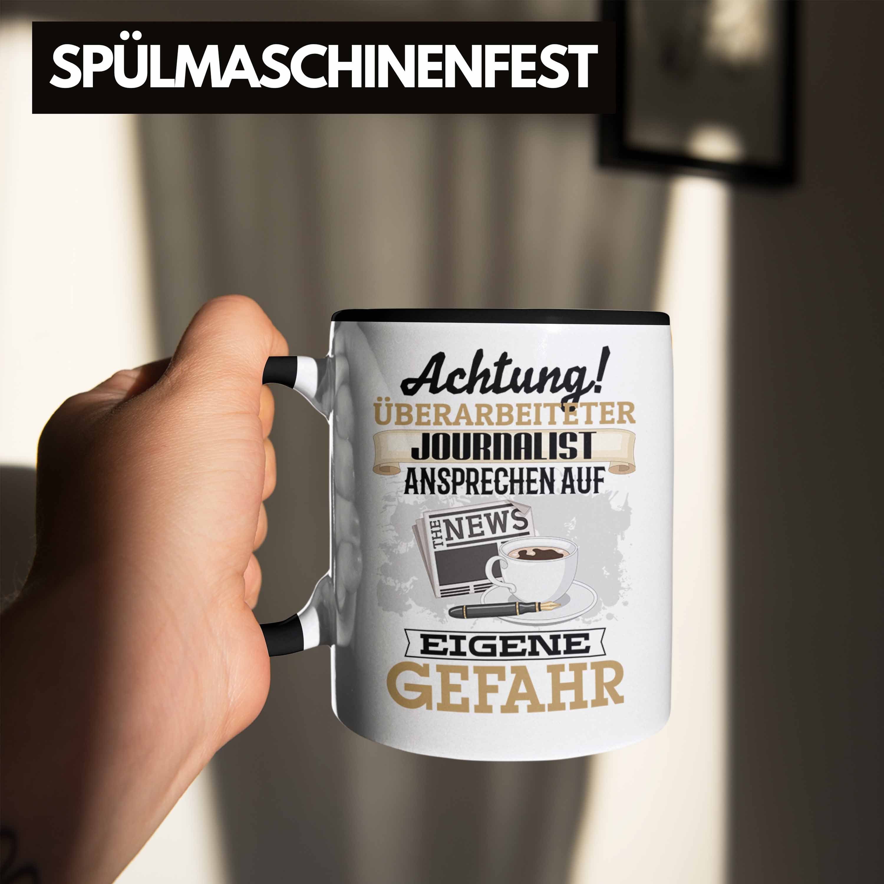 Tasse Trendation Tasse Journalist Geschenkidee Geschenk Kaffeebecher fü Spruch Schwarz Lustiger