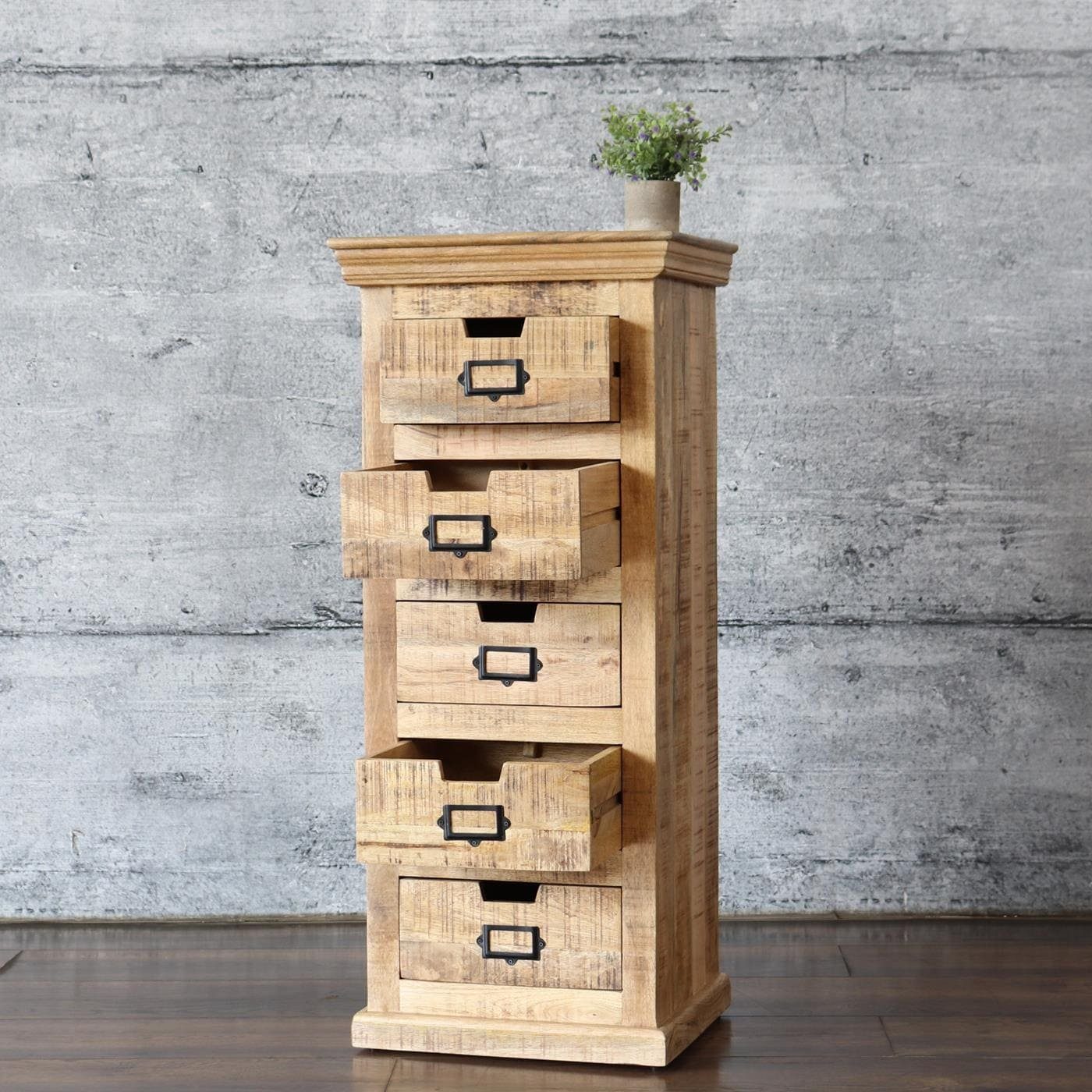 baario Highboard Schubladenkommode SELCE Vintage, Kommode 5 Schubladen schm günstig online kaufen