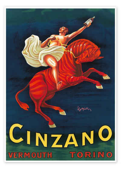Posterlounge Poster Leonetto Cappiello, Cinzano Vermouth Torino, Küche Vintage Malerei