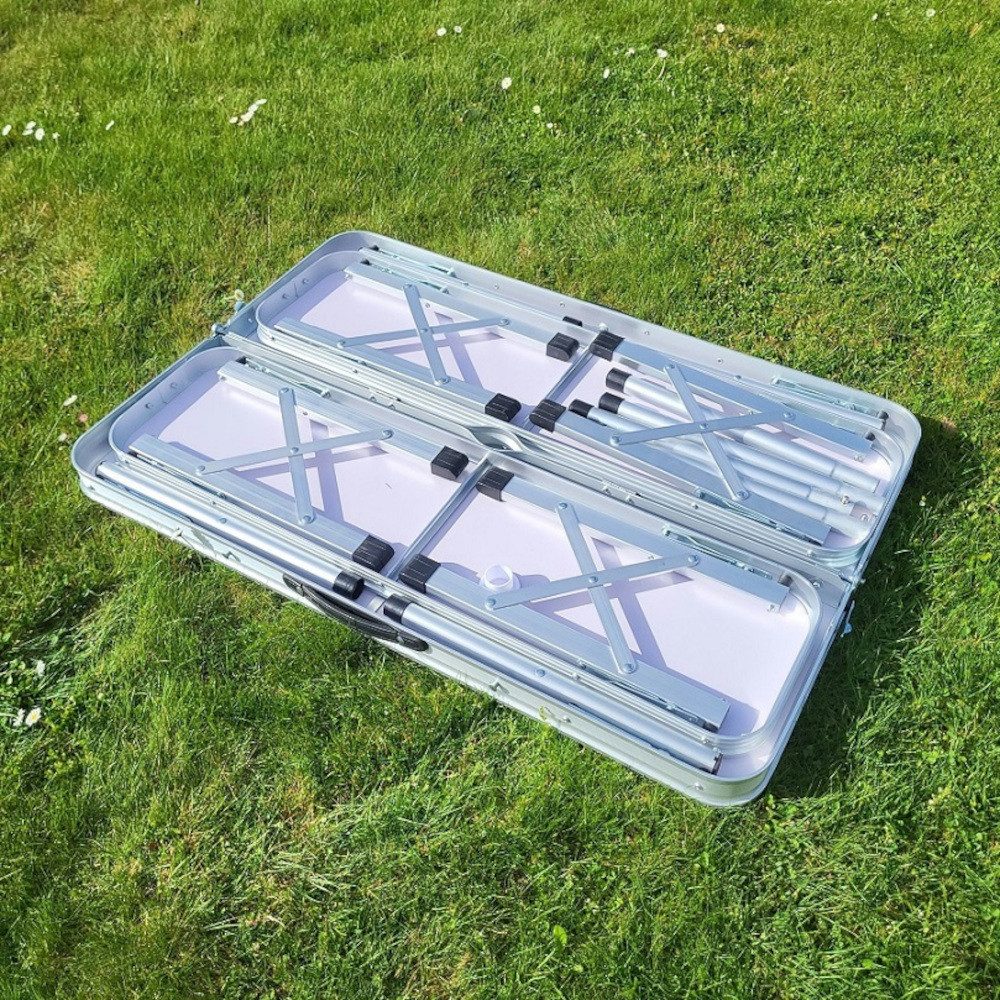 BruKa Campingtisch Set GREEN HILL Klapptisch Bank Aluminium Campingtisch, klappbar Koffertisch – Bild 4 von 5