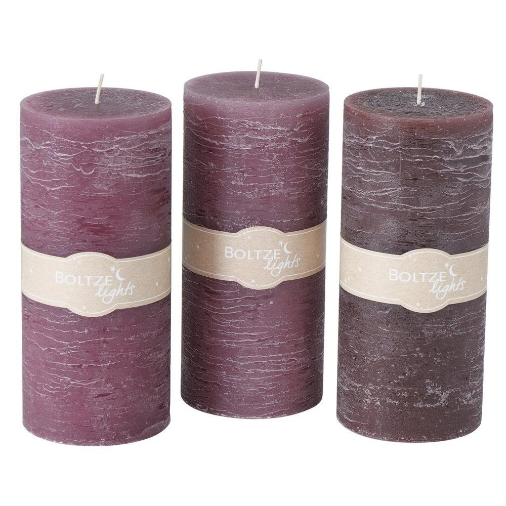 Boltze stumpenkerze basic burgund 9 x 20 cm 1 st ck zuf llige farbe