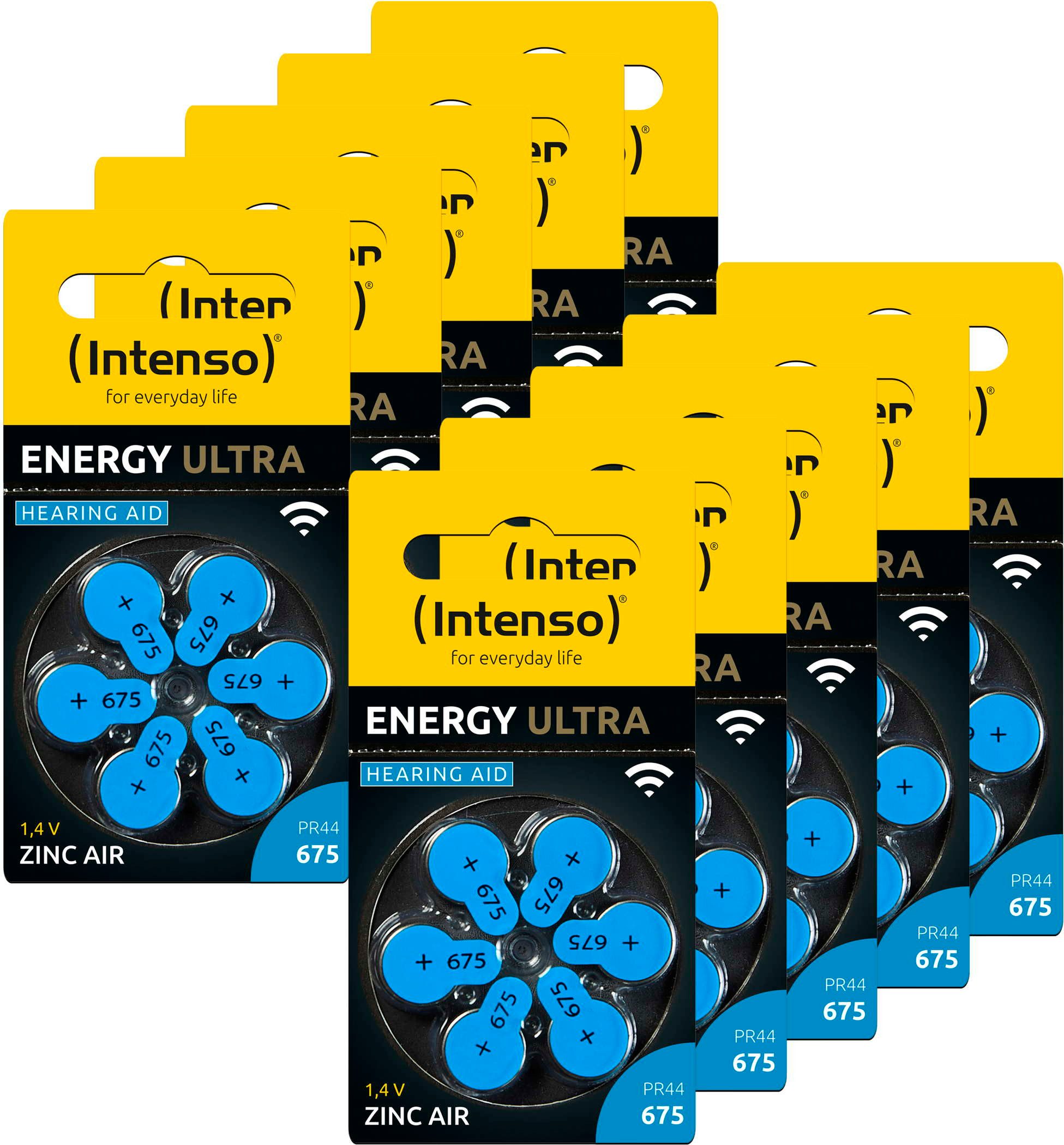 Intenso 60 Energy Ultra Typ 675 Zink-Luft Hörgerätebatterien im 6er Blister Knopfzelle