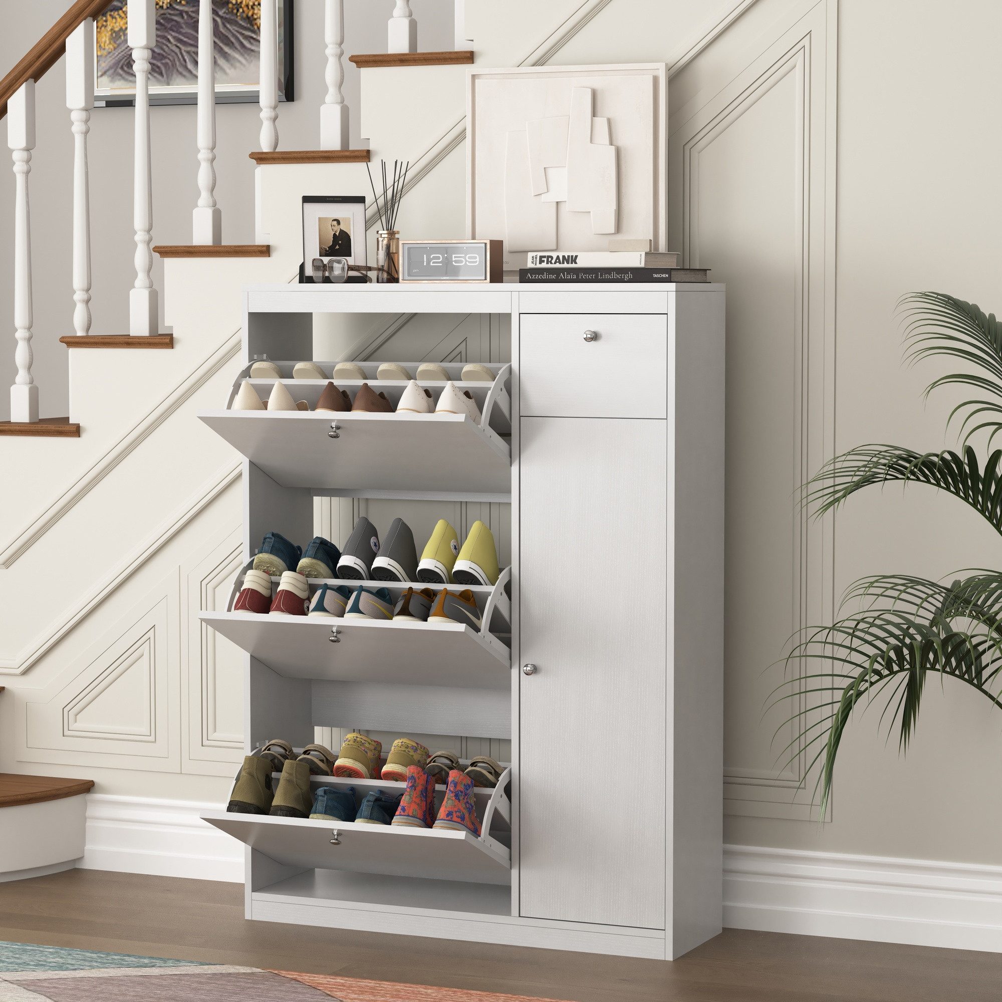 IDEASY Schuhschrank Schuhschrank mit 3 Klappschubladen & Kippfunktion, schm günstig online kaufen