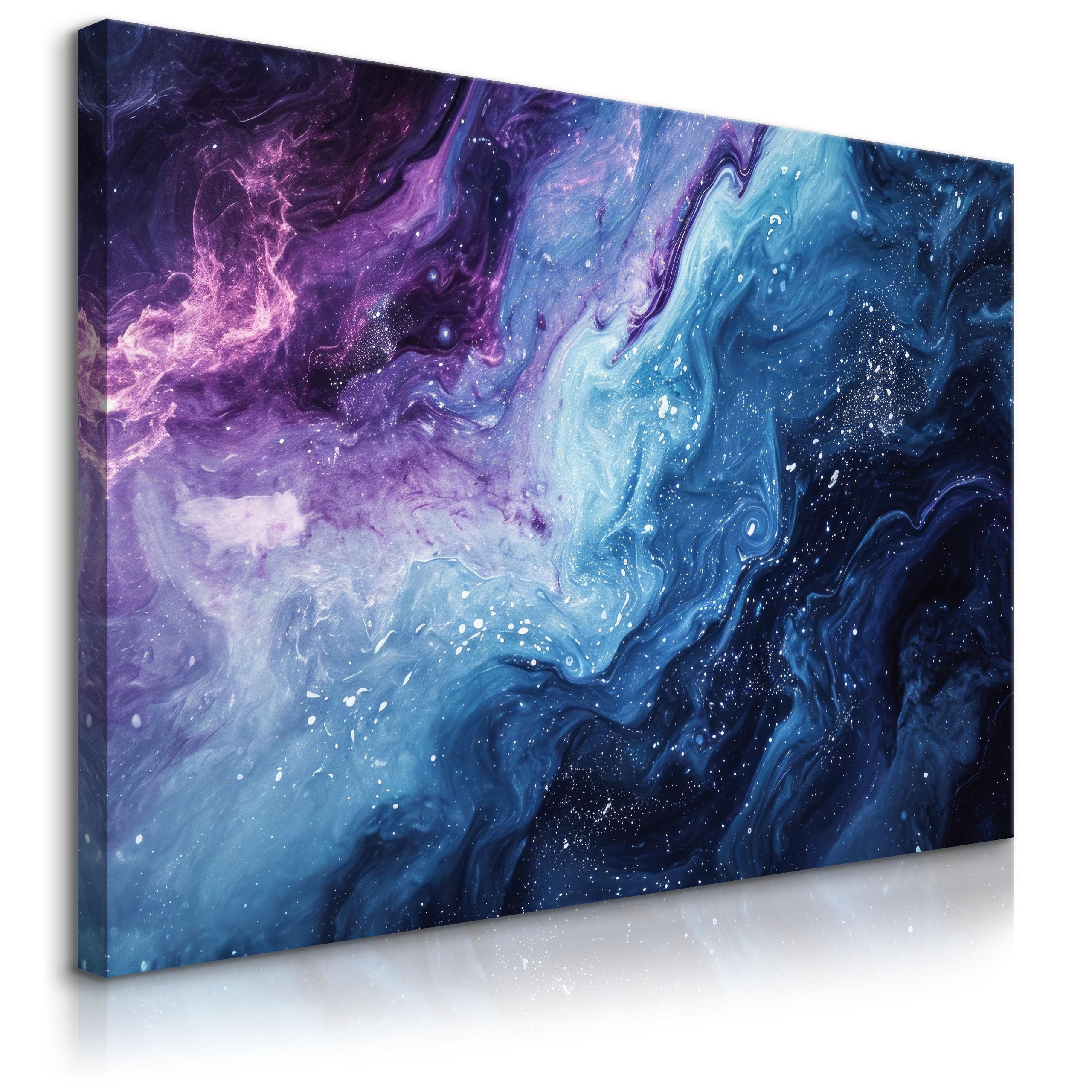 Muralo Leinwandbild Abstrakt – Leinwandbild Wandbild Kunstdruck Wohnzimmer, Abstrakt (1 St), Pastellfarbene – Galaxie – Marmor, 30 x 20 cm, aufhängefertig