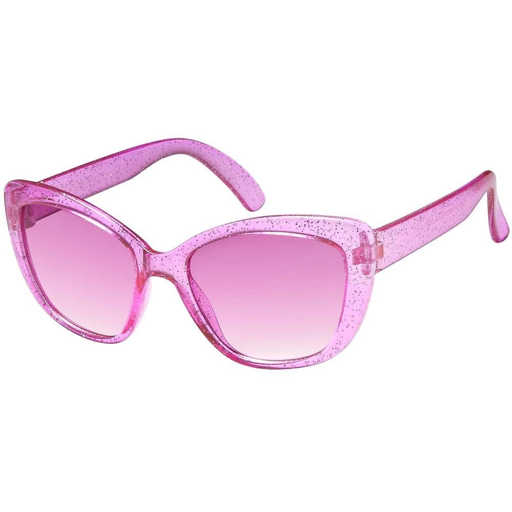 durchsichtigen (1-St) Stil BEZLIT Kinder Pink/Lila Cat-Eye Mädchen Sonnenbrille mit Retrosonnenbrille Eyewear Bügel