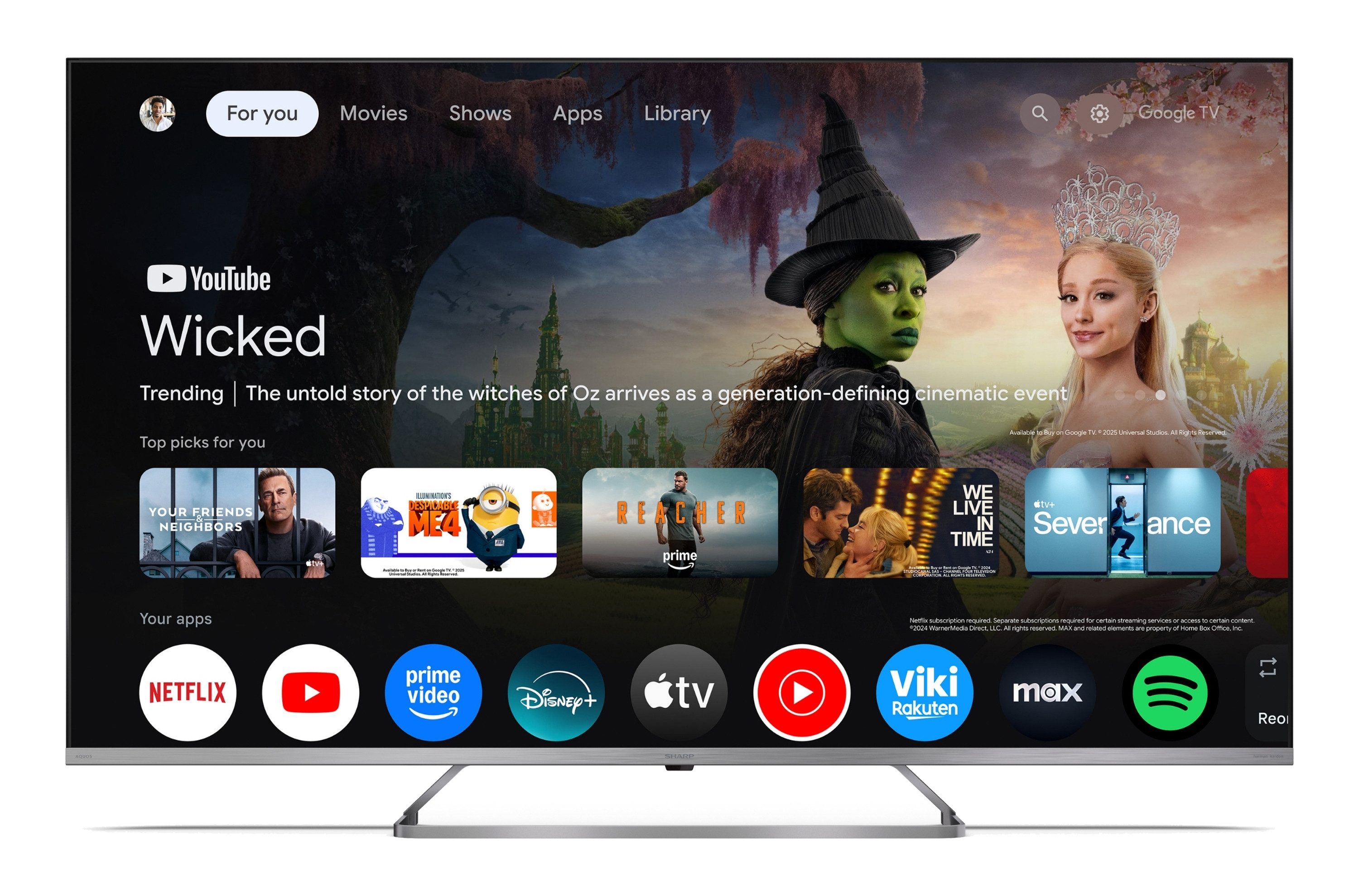 Sharp 50JP7765E QLED-Fernseher (126 cm/50 Zoll, 4K Ultra HD, Google TV, Google TV, Mini-LED, HDR Dolby Vision, Harman Kardon Sound)