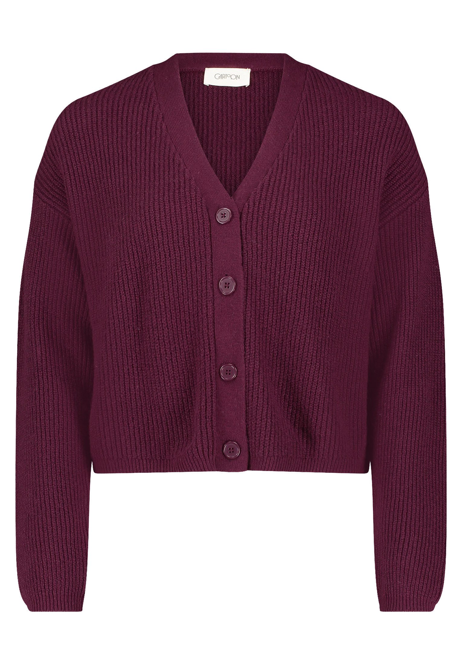 Cartoon Strickjacke "Damen Basic-Strickjacke mit V-Ausschnitt" 1 tlg. Struk günstig online kaufen