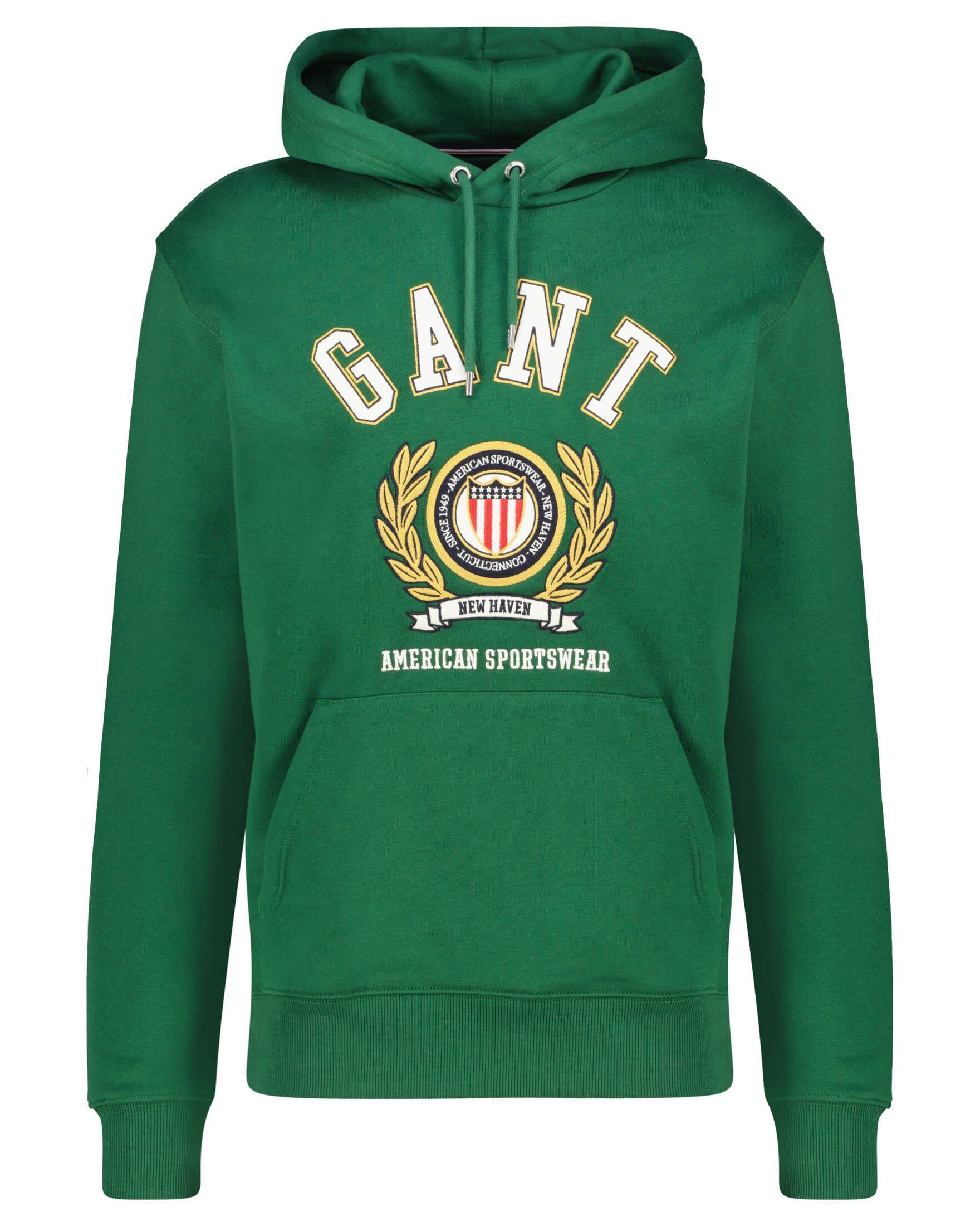Gant Sweatshirt grün Herren HOODIE (43) SWEAT Sweatshirt CREST (1-tlg)