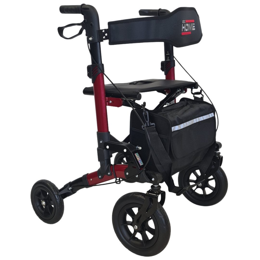 abc HOME Rollator Outdoor Aluminium – Geländegängig mit Federung bis 135kg
