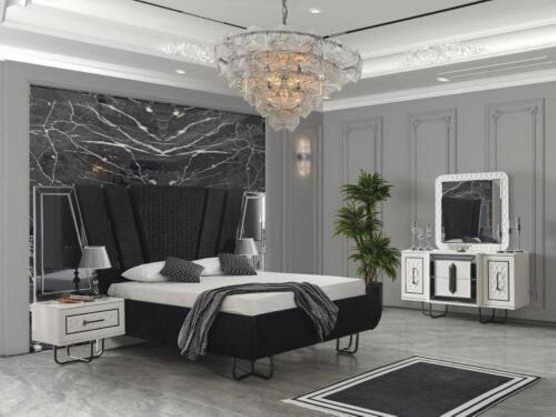 JVmoebel Schlafzimmer-Set Bett 2x Nachttische + Kommode Set Komplettes Design Möbel 4tlg., (5-St)