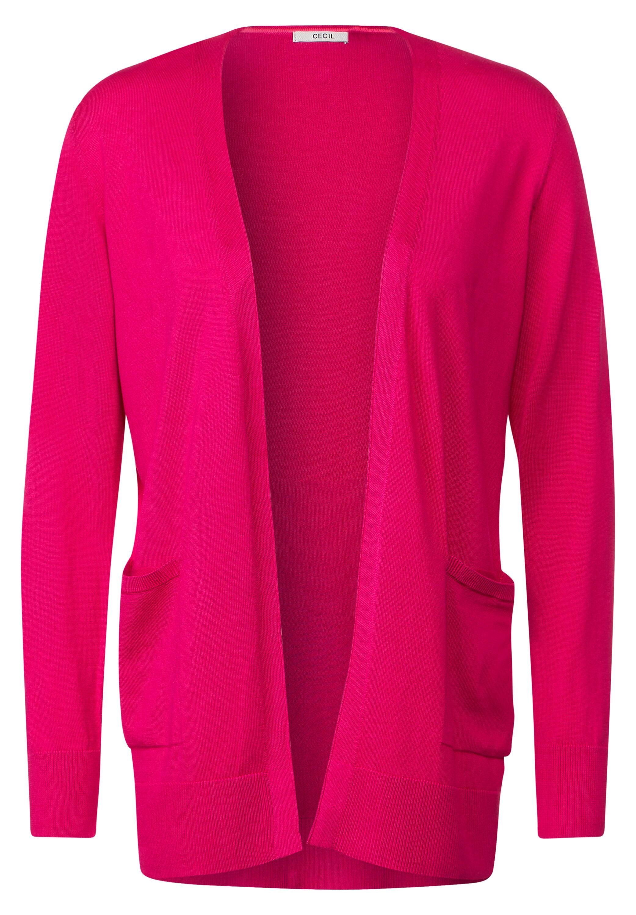 Cardigan Cecil Cool Cecil Basic (1-tlg) Pink Offener Nicht Vorhanden in Longstrickjacke