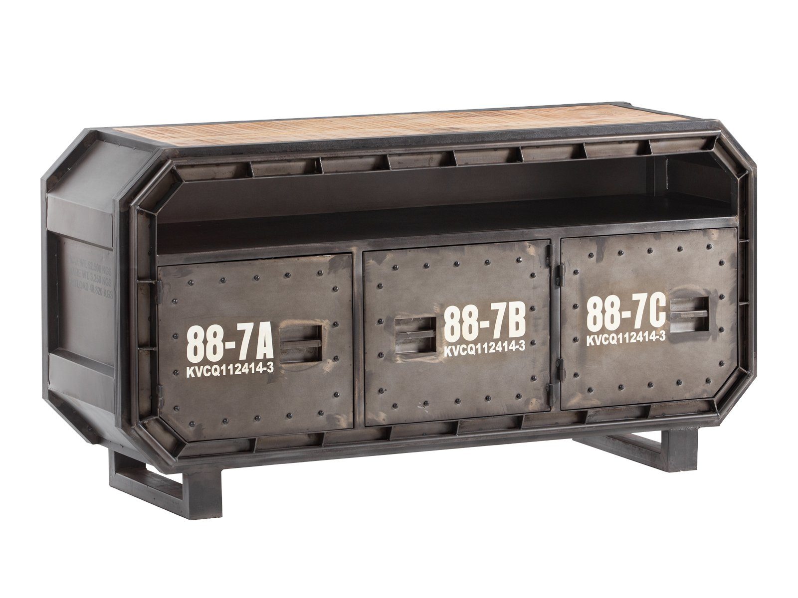 massivum Lowboard Barkley, Lowboard aus Metall Industial Design (1 St)