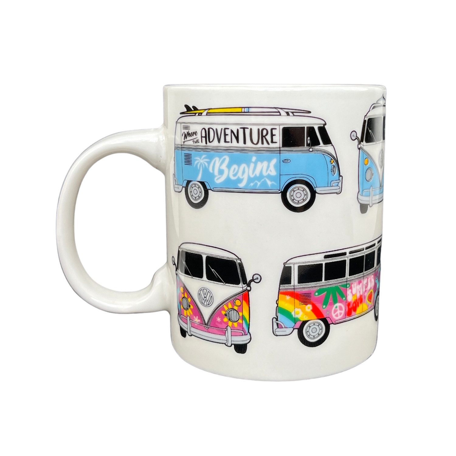 Puckator Tasse Volkswagen VW T1 Bulli Kaffeebecher mit Untersetzer