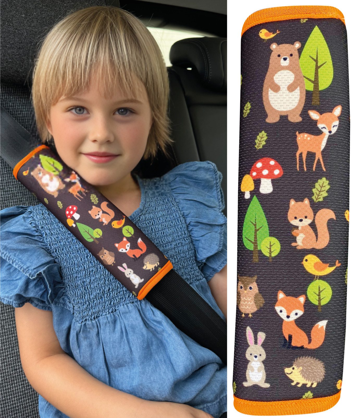 HECKBO Schlafkissen Kinder Auto Gurtpolster Gurtschutz Sicherheitsgurt Polster